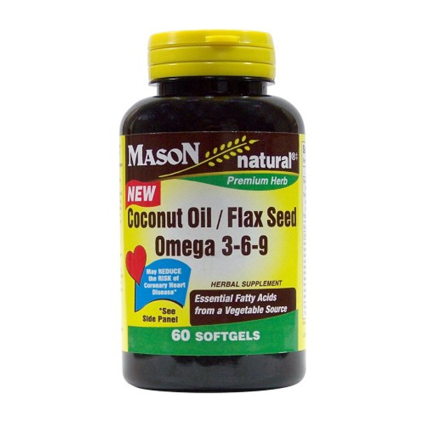 Mason Naturals - Coconut Oil&flax Seed - 1 Each - 60 SGEL