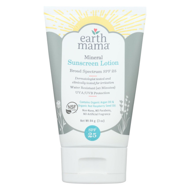 Earth Mama - Snscrn Lot Mineral Spf 25 - 1 Each - 3 OZ