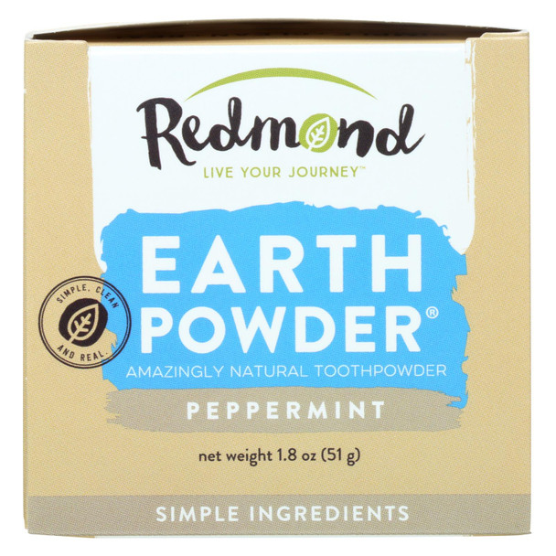 Redmond Earthpowder Toothpowder Peppermint  - 1 Each - 1.8 OZ