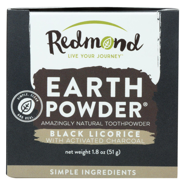 Redmond Earthpowder Toothpowder Black Licorice With Charcoal  - 1 Each - 1.8 OZ