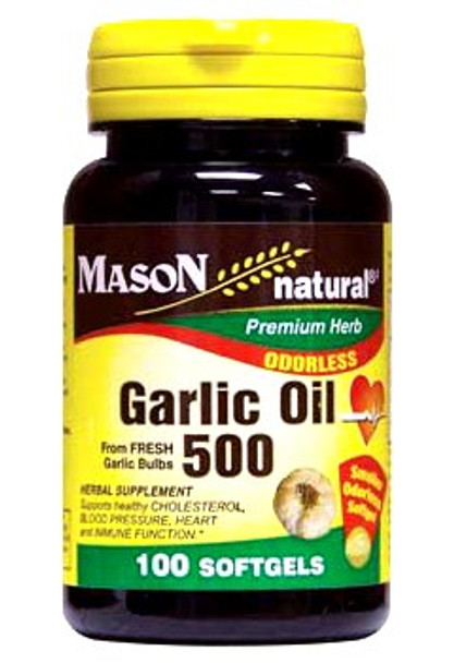Mason Naturals - Garlic Oil 500mg Odorless - 1 Each - 100 SGEL