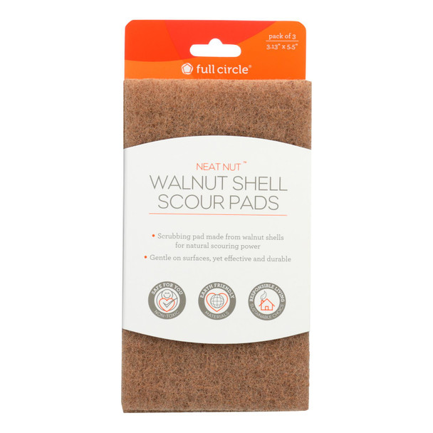 Full Circle Home - Scour Pads Neat Nut Walnt - 1 Each - 3 CT