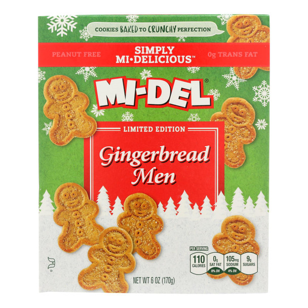 Mi-Del's Gingerbread Men Cookies  - Case of 12 - 6 OZ