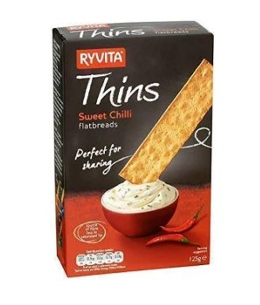 Ryvita Crisp Bread - Flatbread Sweet Chili - Case of 6 - 4.4 OZ