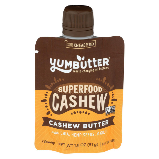 Yumbutter - Cashew Butter Superfood - Case of 10 - 1.8 OZ