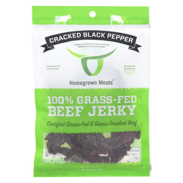 Homegrown Meats - Jerky Grs Fed Black Pepper - Case of 24 - 2.5 OZ