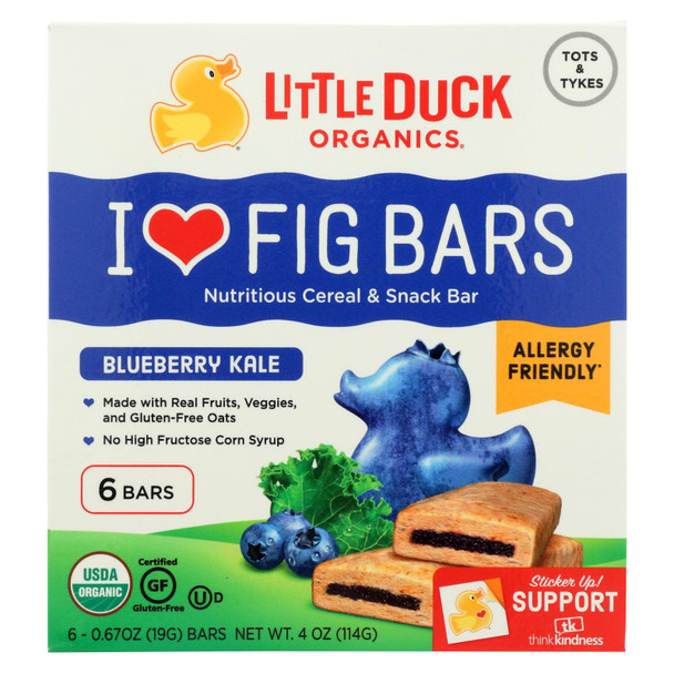 Little Duck Organics - Fig Bars Bberry Kale - Case of 8 - 6/.67 OZ