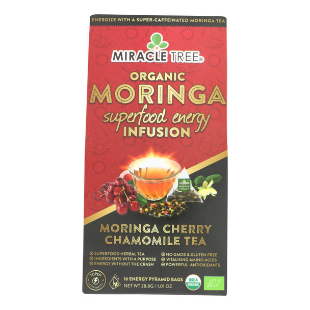 Miracle Tree - Tea.og2 Moringa Cherry Cham - Case of 5 - 16 CT