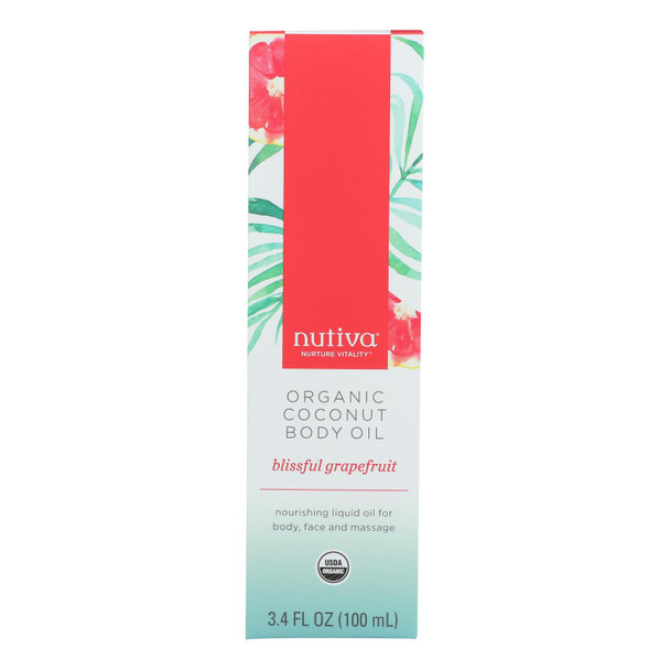 Nutiva - Coconut Body Oil Grapefrt - Case of 6 - 3.4 FZ