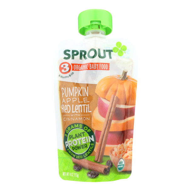 Sprout Foods Inc - Baby Food Pmpkin Apple Cinnamon - Case of 6 - 4 OZ