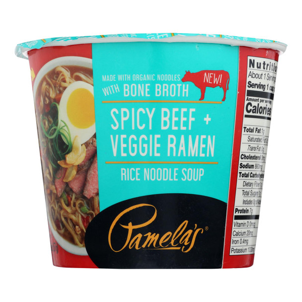Pamela's Products - Veg Ramen Spicy Beef - Case of 6 - 2 OZ