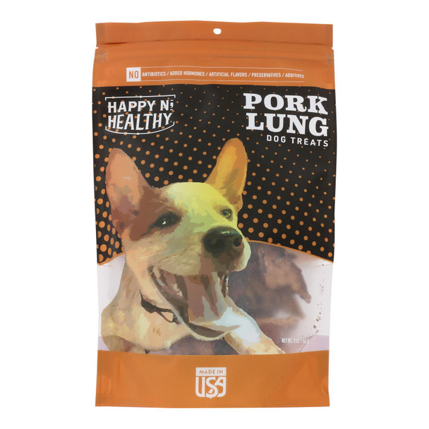 Happy N Healthy Pet - Dog Treat Pork Lung Abf - Case of 8 - 2 OZ