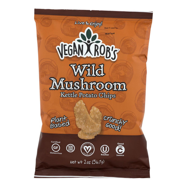 Vegan Rob's - Chips Kttl Wild Mushroom - Case of 24 - 2 OZ