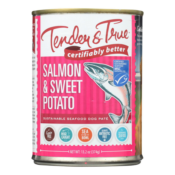 Tender & True - Dog Food Salmon&swt Pot - Case of 12 - 13.2 OZ