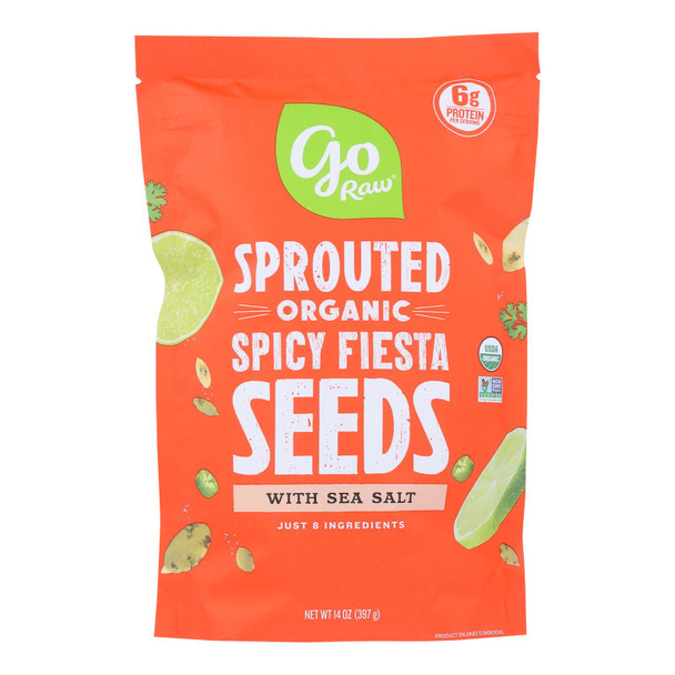 Go Raw, Sprouted Spicy Fiesta Seeds With Celtic Sea Salt - Case of 6 - 14 OZ