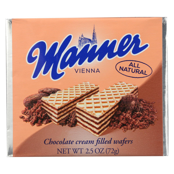 Manner, Chocolate Cream Filled Wafers - Case of 12 - 2.5 OZ