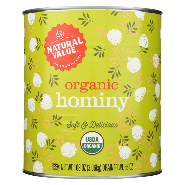 Natural Value - Hominy - Case of 6 - 108 OZ