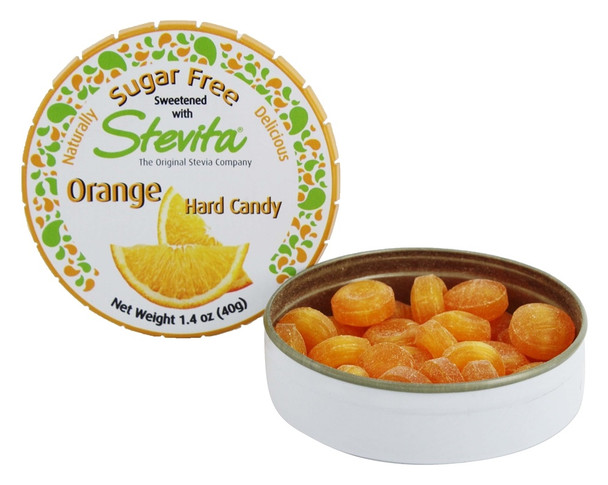 Stevita - Hard Candy Sugar Free Natural Orange - Case of 6 - 1.4 OZ