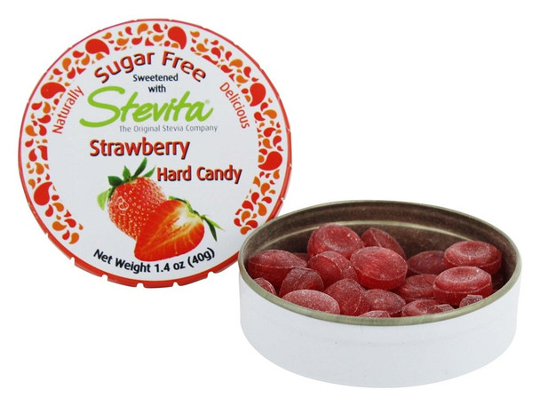 Stevita - Hard Candy Sugar Free Natural Strawberry - Case of 6 - 1.4 OZ