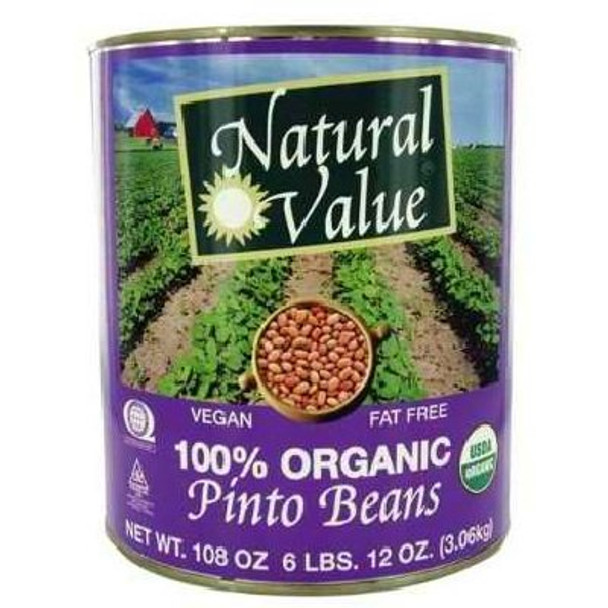 Natural Value - Beans Pinto - Case of 6 - 108 OZ