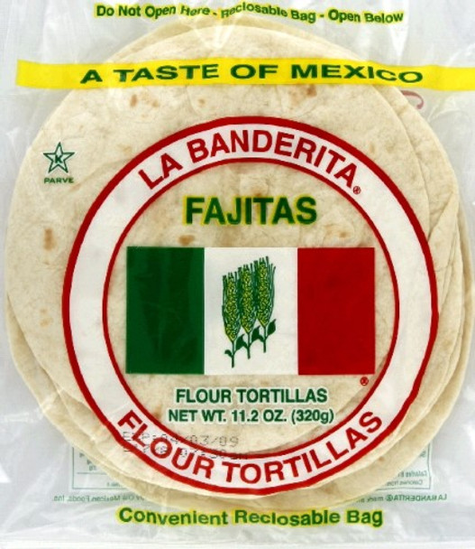 La Banderita Fajita Flour Tortillas - Case of 12 - 11.3 OZ