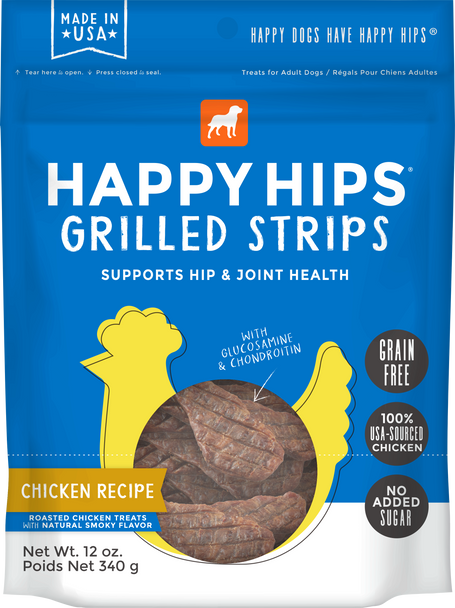 Happy Hips - Strips Green Free Chicken - Case of 6 - 12 OZ