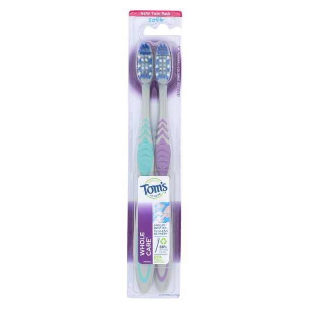 Tom's Of Maine - Tthbrush Sft Whlcare Twin - Case of 4 - 2 CT