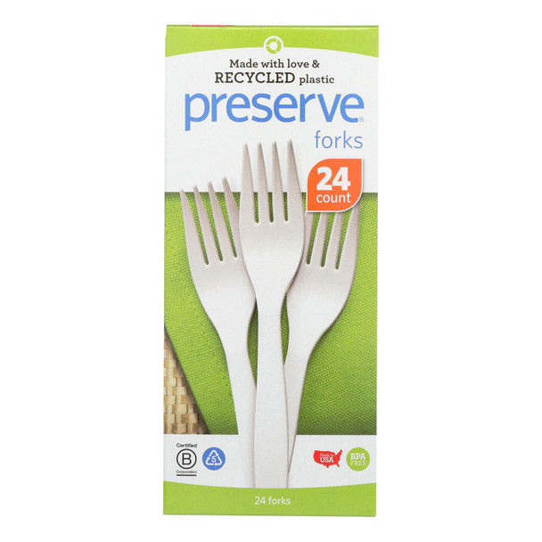 Preserve - Cutlery Fork Medium Wght Wht - Case of 12 - 24 CT