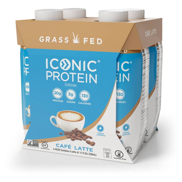 Iconic - Protein Drink Cafe Latte - Case of 3 - 4/11 FZ