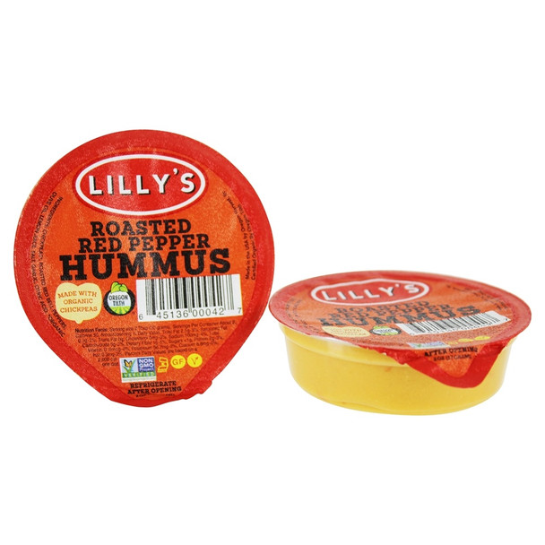 Lilly's Hummus Roasted Red Pepper Hummus - Case of 6 - 4/2 OZ