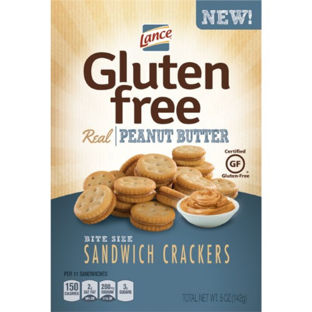 Lance - Sandwich Cracker Peanut Butter Gluten Free - Case of 12 - 5 OZ