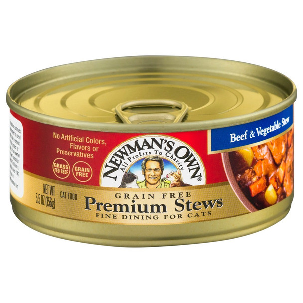 Newman's Own Organics - Cat Fd Beef & Vegetable - Case of 24 - 5.5 OZ