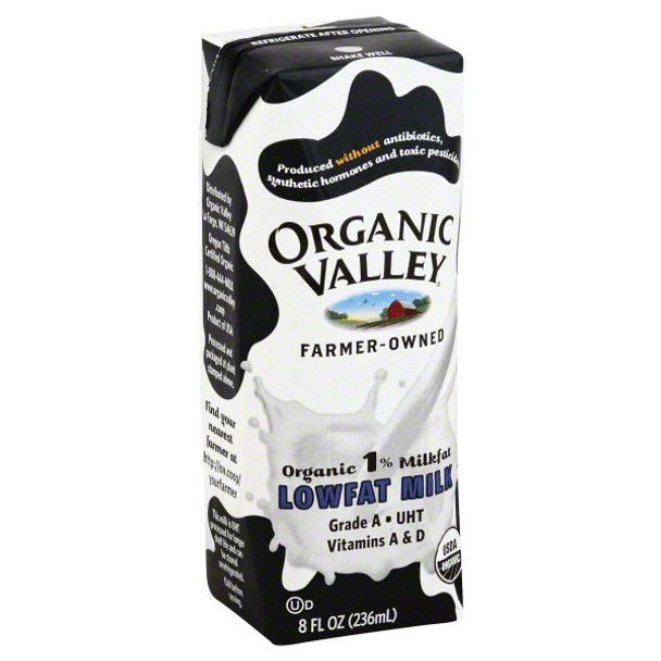 Organic Valley Low-Fat Milk - Case of 24 - 8 OZ