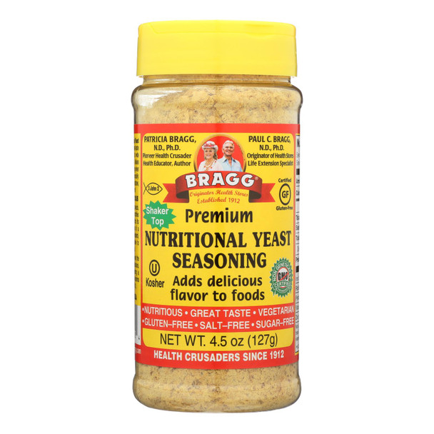 Bragg Seasoning, Nutritional Yeast Premium  - Case of 12 - 4.5 OZ