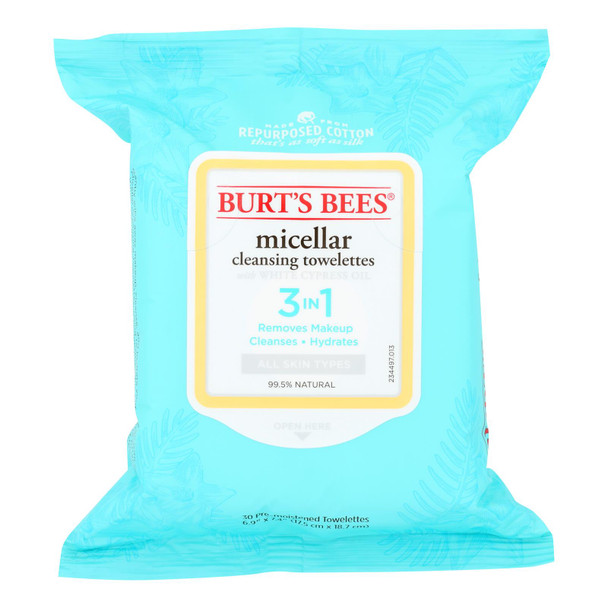 Burt's Bees Micellar Cleansing Towelettes  - Case of 3 - 30 CT