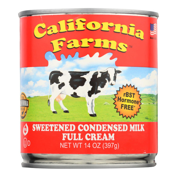 California Farms Full Cream Sweetened Condensed Milk  - Case of 24 - 14 FZ