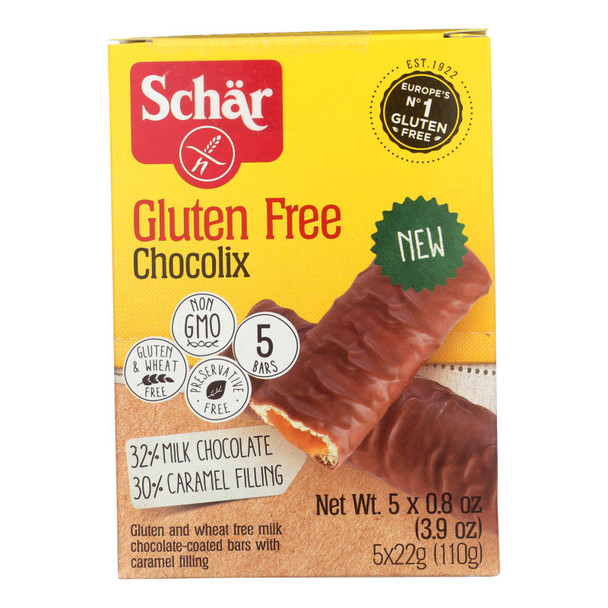 Schär Gluten Free Chocolix Cookie Bar - Case of 6 - 3.9 OZ