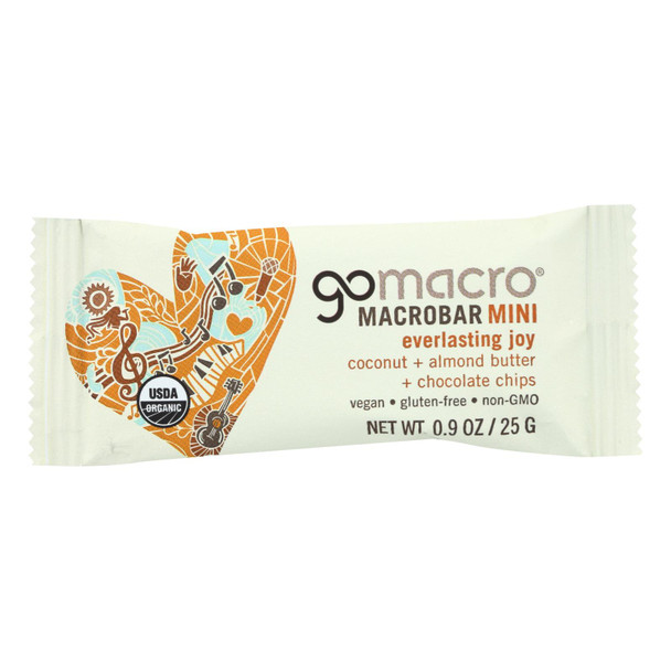 Gomacro Coconut & Almond Butter & Chocolate Chips Macrobar Minis  - Case of 24 - .9 OZ