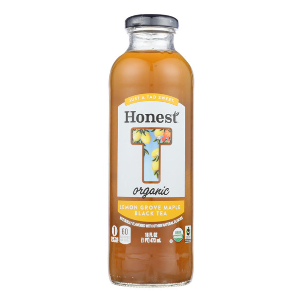 Honest T Organic Lemon Grove Maple Black Tea  - Case of 12 - 16 FZ