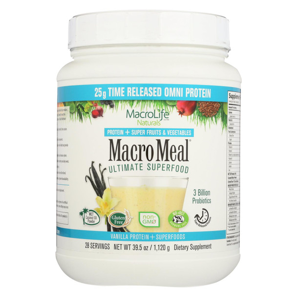 Macrolife Naturals Macromeal Omni Vanilla  - 1 Each - 39.5 OZ