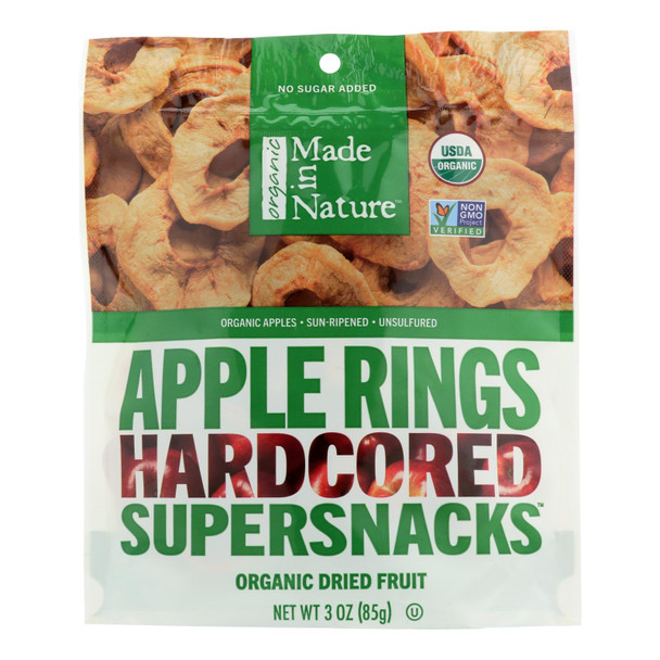 Made In Nature Apple Rings Organic Dried Fruit  - Case of 6 - 3 OZ