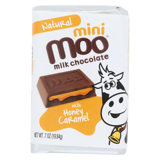 Mini Moo Milk Chocolate Candy With Honey Caramel  - Case of 14 - .07 OZ