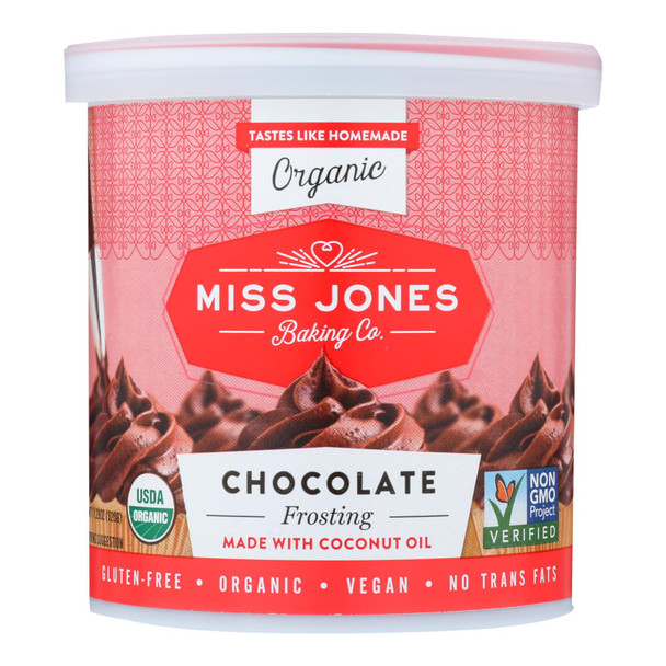 Miss Jones Organic Chocolate Frosting  - Case of 6 - 320 GRM