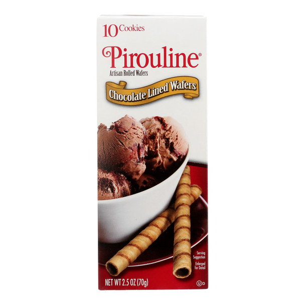 Pirouline Chocolate Lined Artisan Rolled Wafers  - Case of 12 - 2.5 OZ