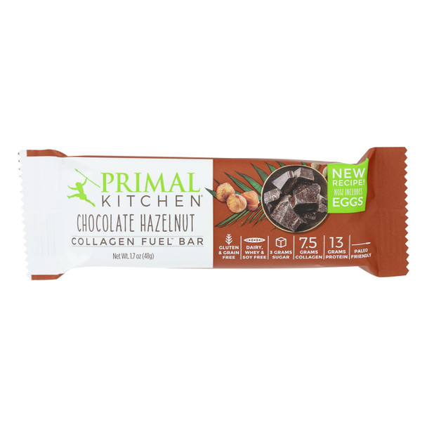 Primal Kitchen Nutrition Bar, Macadamia Chocolate Hazelnut Bar  - Case of 12 - 1.7 OZ
