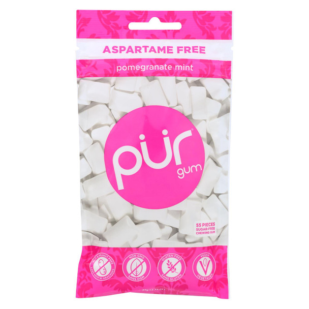 Pur Pomegranate Mint Gum  - Case of 12 - 2.72 OZ