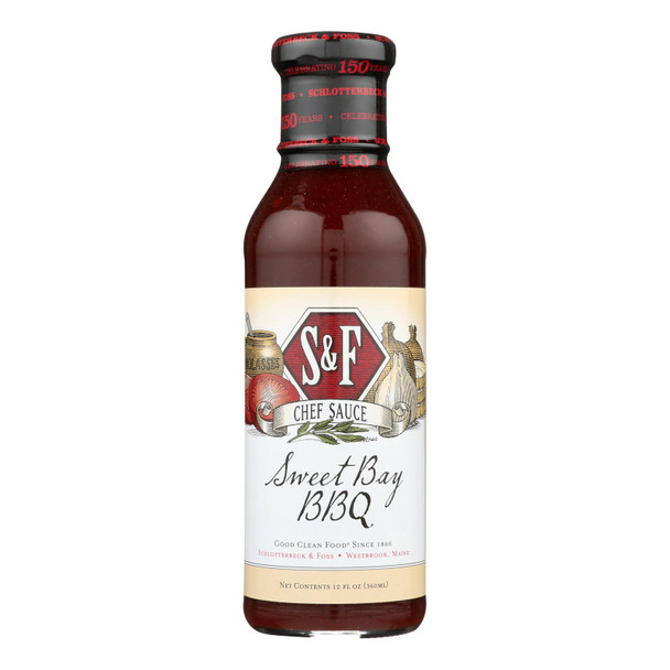 S&F Chef Sauce In Sweet Bay BBQ Flavor  - Case of 6 - 12 OZ