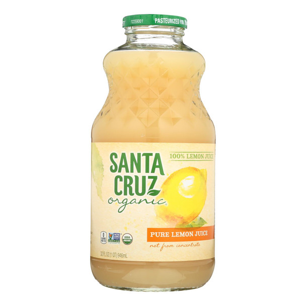 Santa Cruz Organic 100% Organic Lemon Fruit Juice  - Case of 6 - 32 FZ