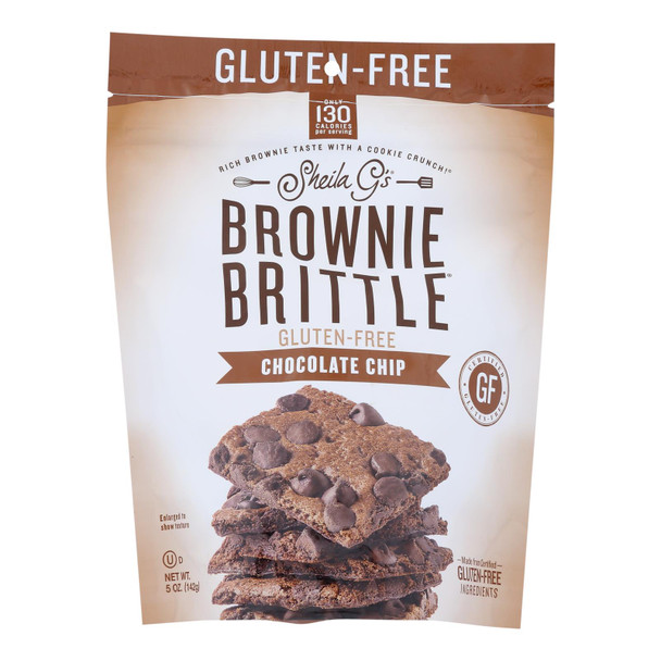 Sheila G's Gluten-Free Chocolate Chip Brownie Brittle Only  - Case of 12 - 5 OZ