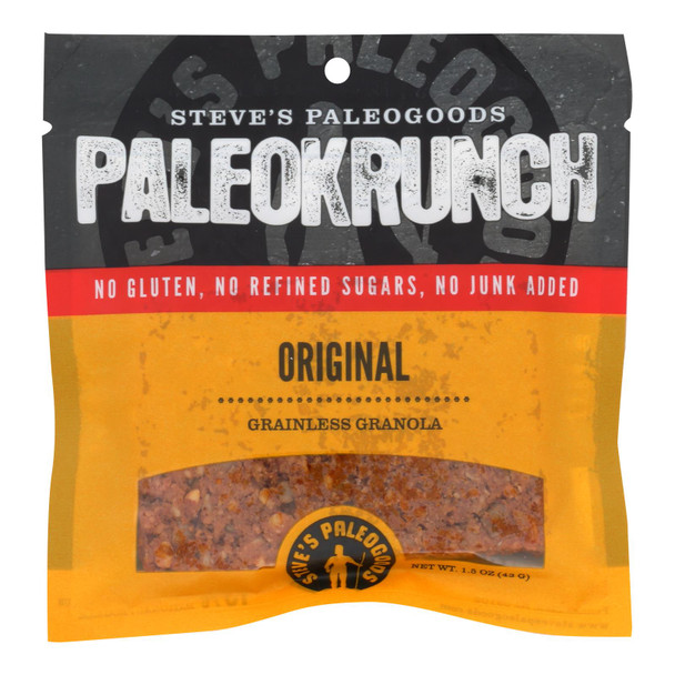 SteveS Paleogoods Paleo Granola Bar Original Paleokrunch  - Case of 12 - 1.5 OZ